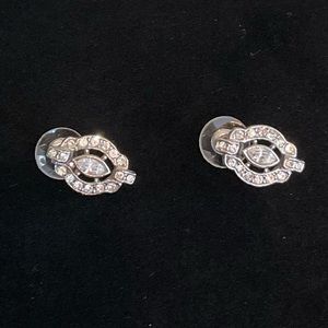 Silver Rhinestone Earrings